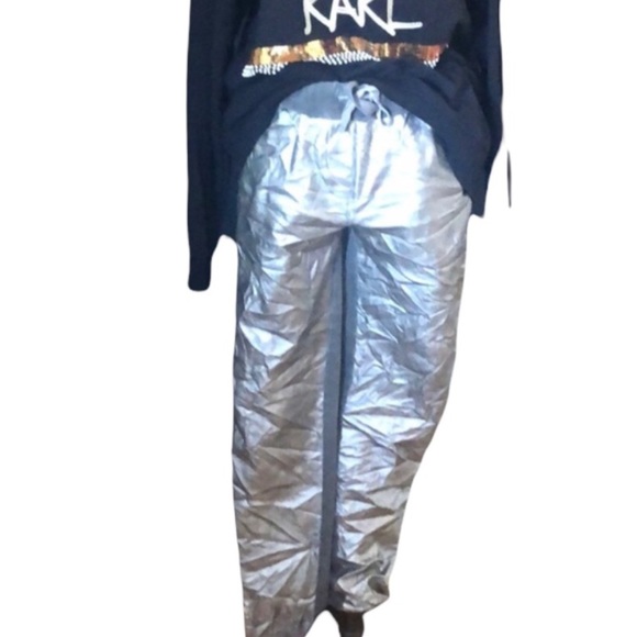 ETERNELLE gold metallic jogger pants one size - Picture 2 of 13